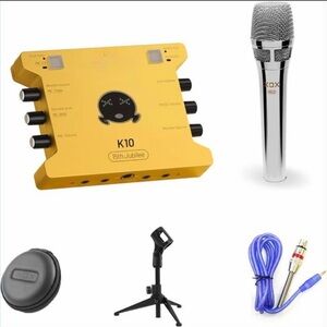 live streaming audio int, live sound card, audio mixer with wirmicrophone
